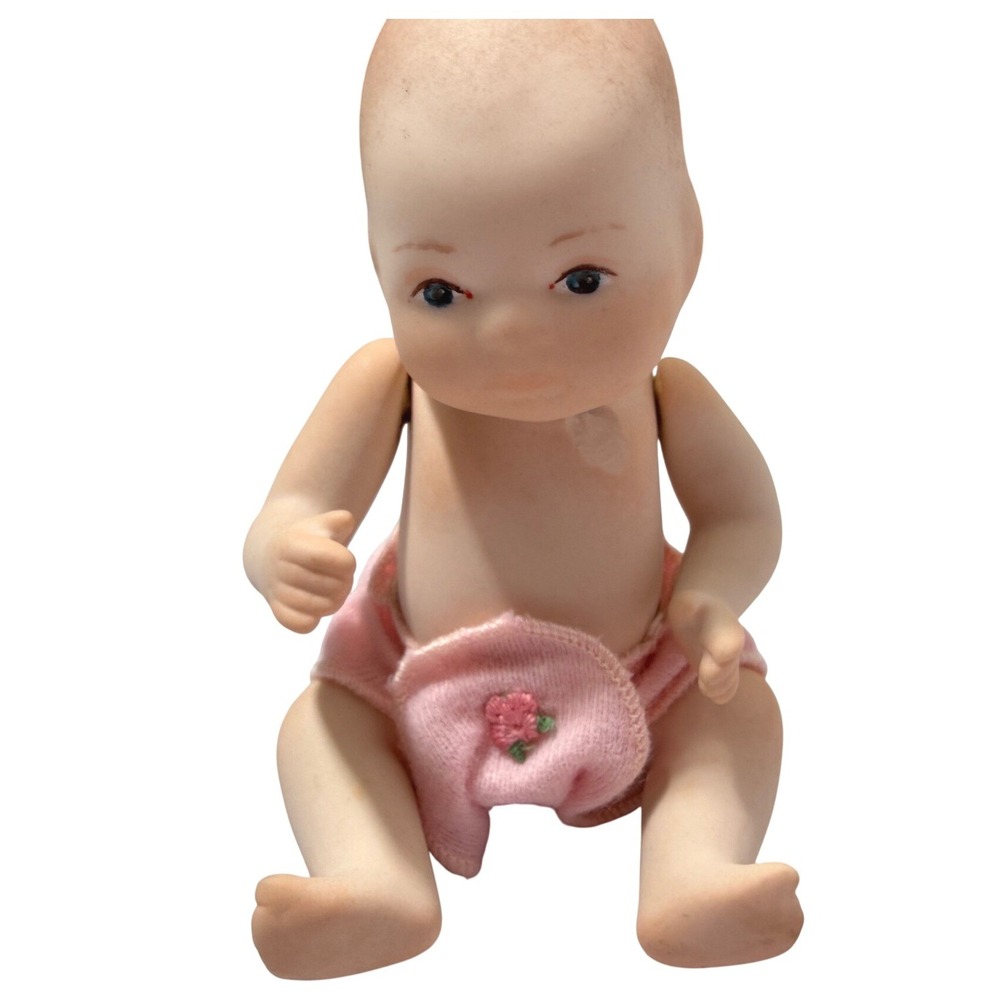 Vintage German Bisque Baby Doll 4" Marked 4-75 Copr by Grace‎ S Putnam